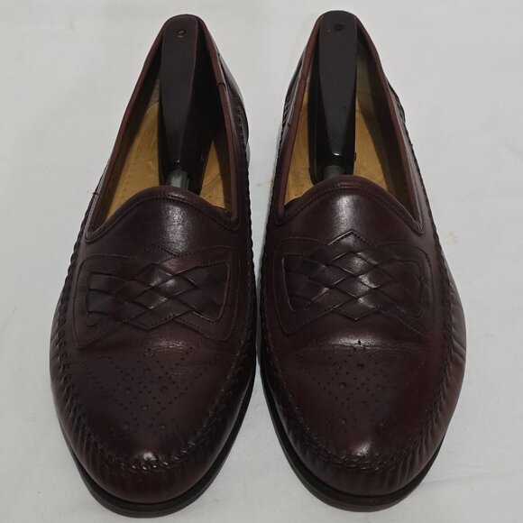 Santoni Leather Woven Loafer Made in Italy Brown - Sz 10.5B US - Picture 2 of 9